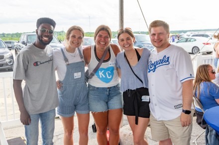 Rockhurst students and alumni at a KC Royals game