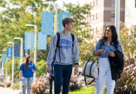 students walking